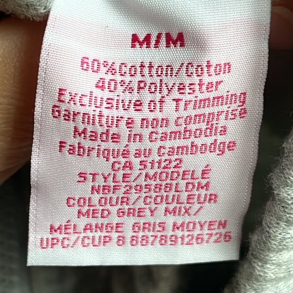 [M] Women's Teens Crop Sweatshirt Hoodie, zipper, light grey, cotton 60% - Picture 8 of 9